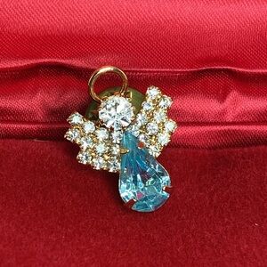 Sale inBundle Only🩵90s vintage aquamarine angel brooch pin birthstone march y2k